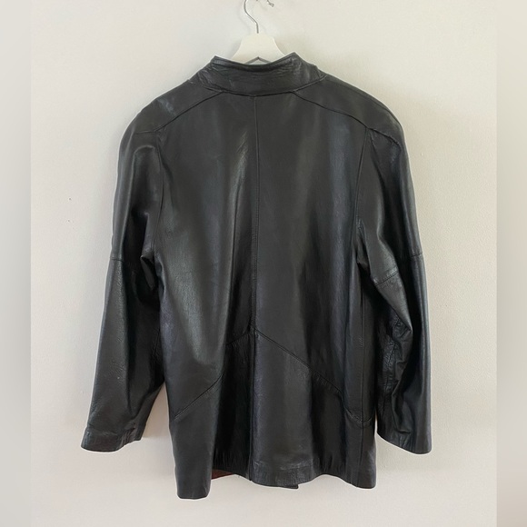 Vintage 70s/80s Italian Black Leather Jacket - Made in Italy by Vera Pelle - Picture 3 of 8